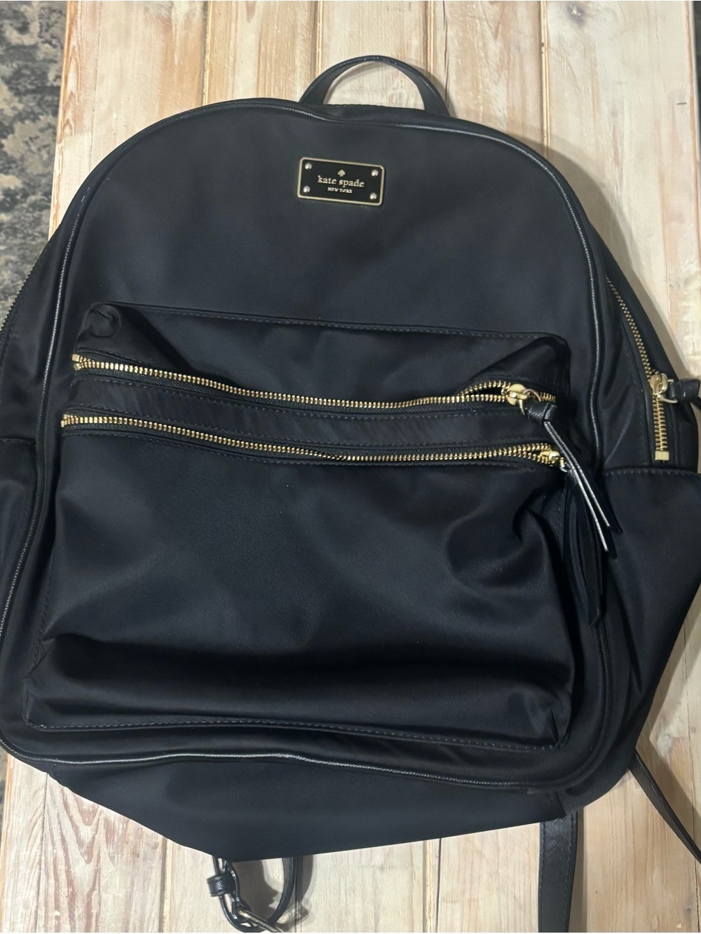 Kate Spade New York Black Backpack with Gold Hardware